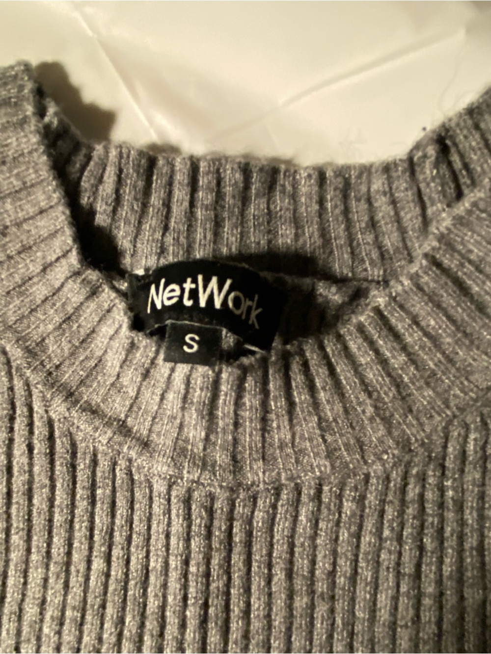 Cold-Shoulder Ribbed Knit Sweater - Gray - Picture 8 of 9